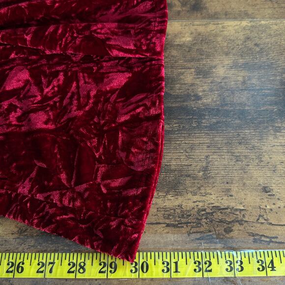 Jody California Crushed Velvet Full Skirt Small Red Whimsygoth Cosplay Holiday - Picture 4 of 8
